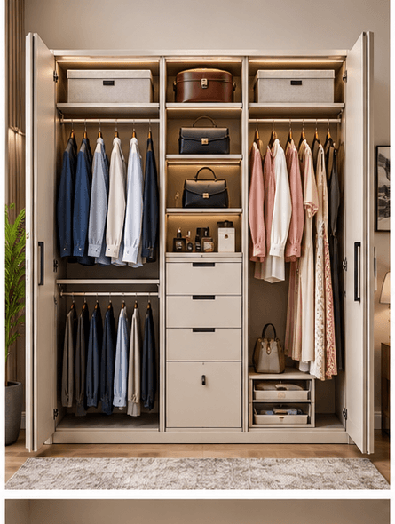 Couple storage wardrobe planning