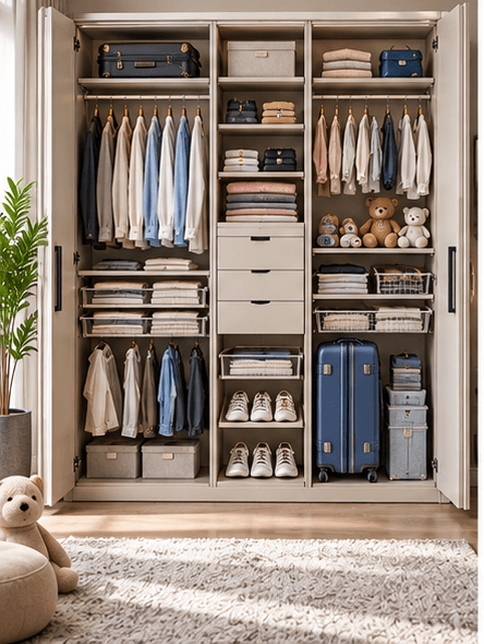 Family storage wardrobe planning