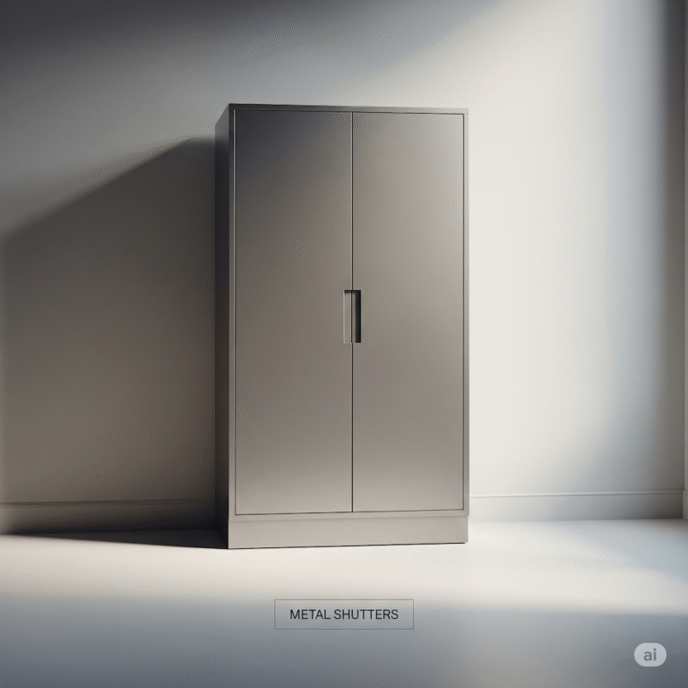 metal door almirah with iron doors